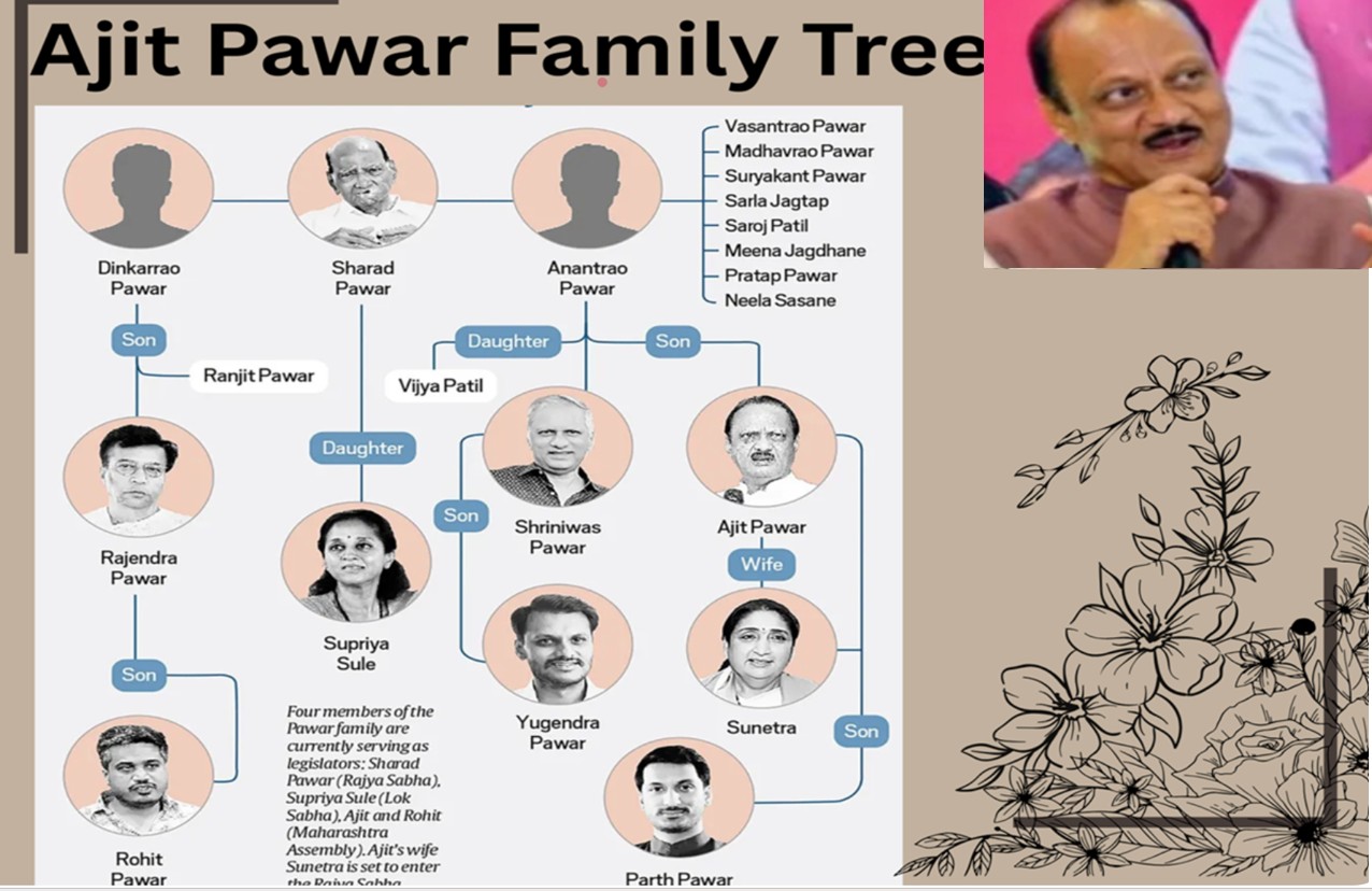 Deputy Cheif Minister of Maharashtra (NCP faction) Ajit Pawar Family Tree 