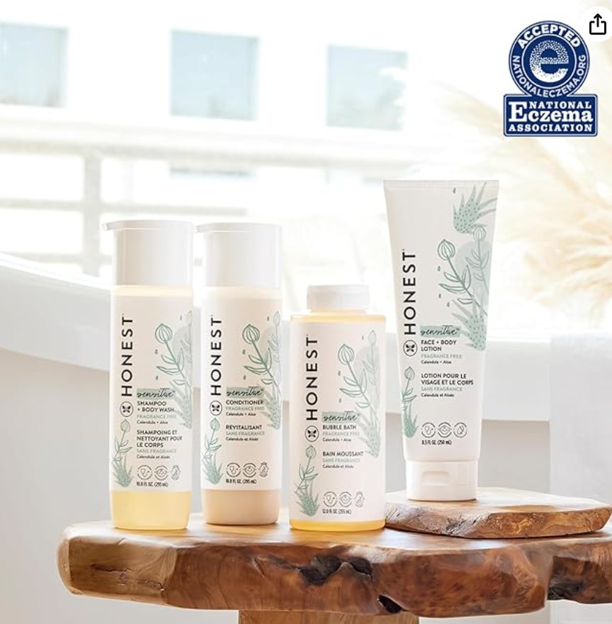 The Honest Company Honest Purely Simple Hypoallergenic Shampoo and Body Wash for Sensitive Skin, Fragrance Free, 10 Fluid Ounce