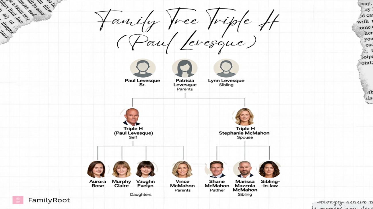 The Family Tree of Chief content officer of WWE Triple H (Paul Levesque)
